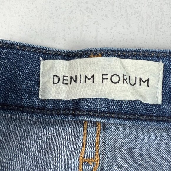 Denim Forum Jean Women 28x24 Nico Mid Rise Skinny Crop Blue Stretch Denim Tag 28 - Picture 8 of 16